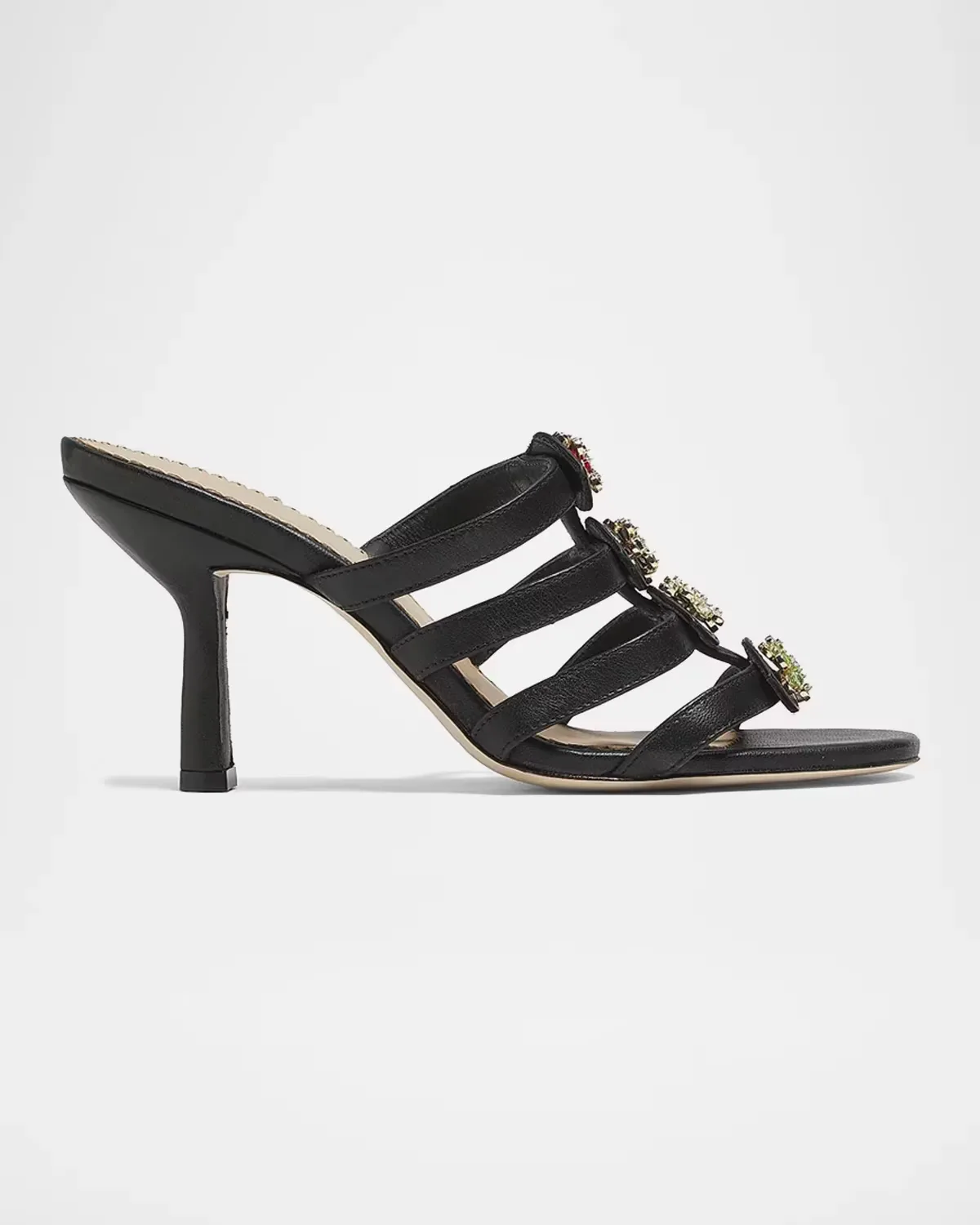 Emmy Crystal-Embellished Strappy Leather Sandals