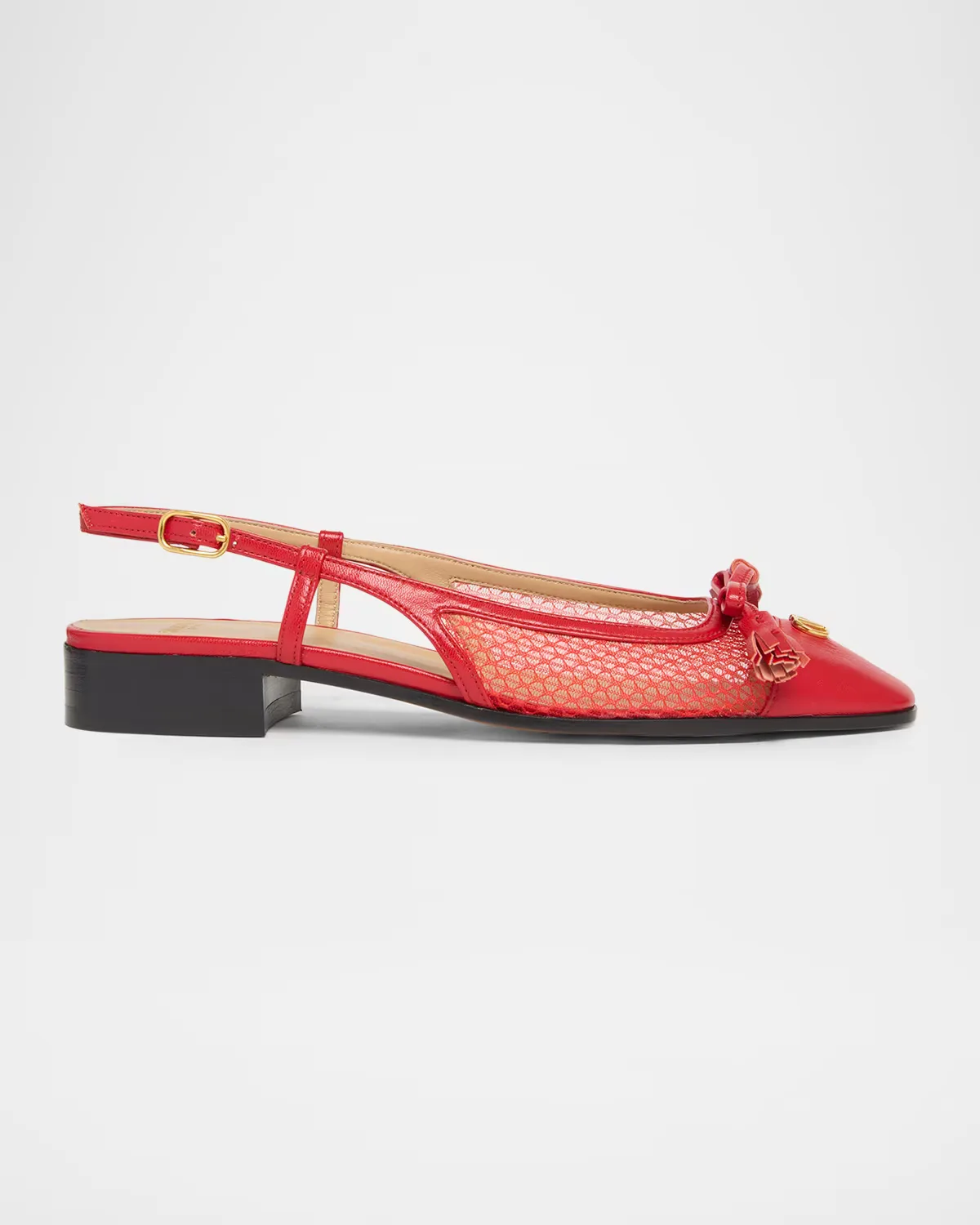 25mm VLogo Signature Valet Mesh and Leather Ballerina Flats by Valentino Garavani