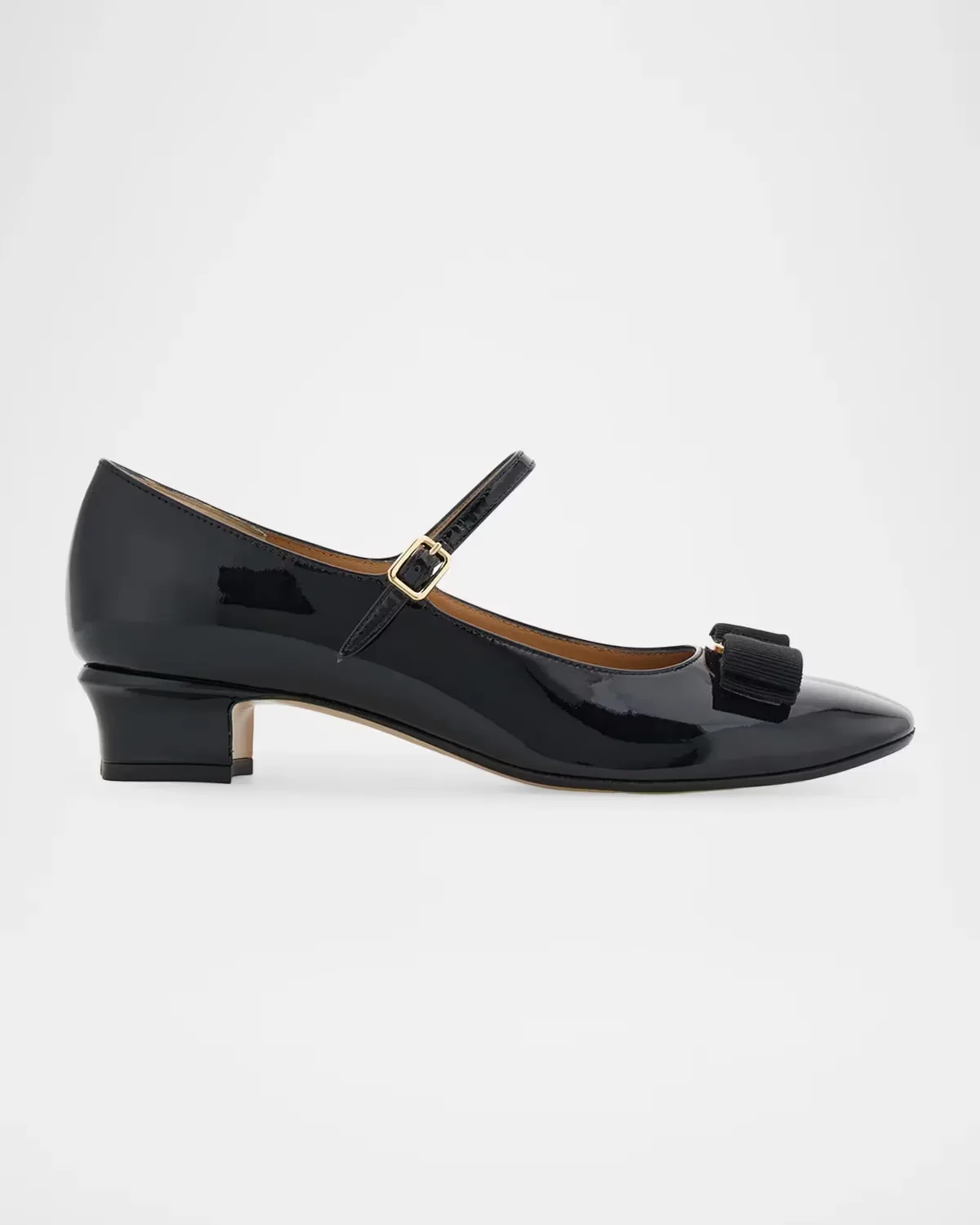 Vally Bow 30MM Patent Leather Mary Janes by Ferragamo