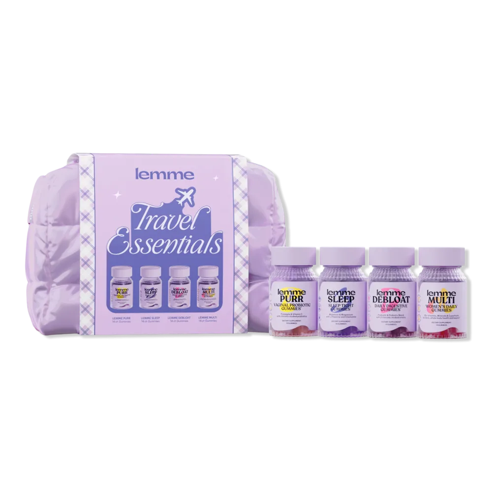 Travel Essentials Kit: Purr, Sleep, Debloat, and Multi Gummies by Lemme