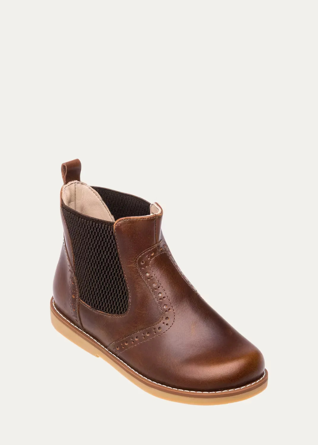Perforated Leather Chelsea Booties by Elephantito