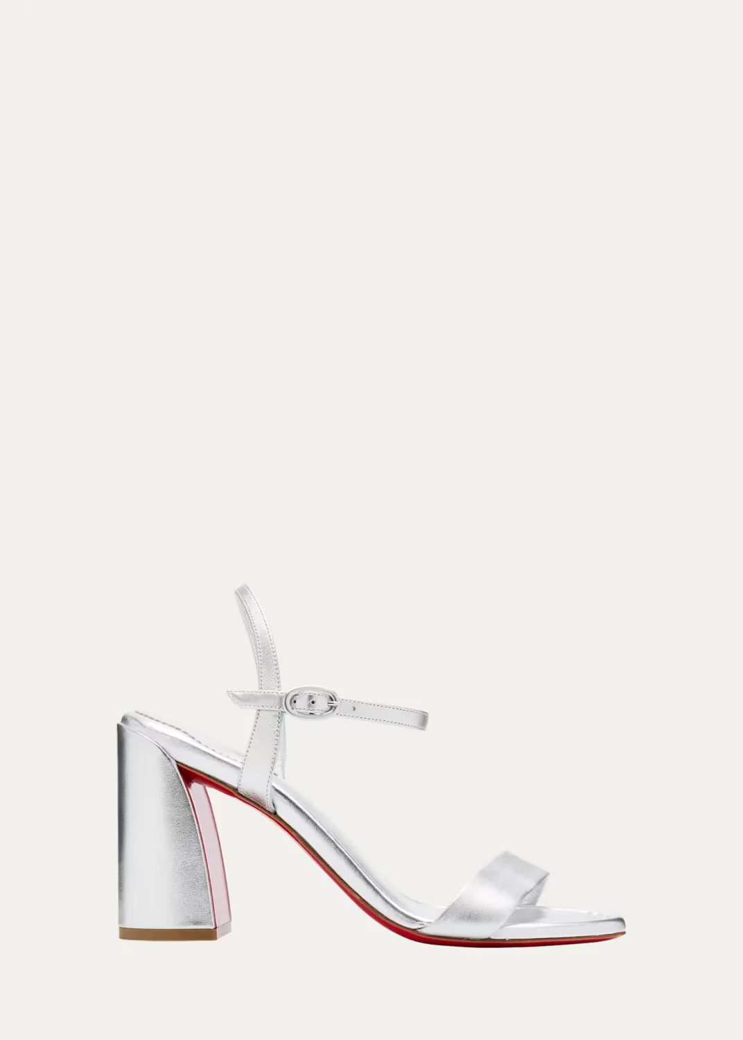 85mm Miss Jane Metallic Ankle-Strap Sandals by Christian Louboutin
