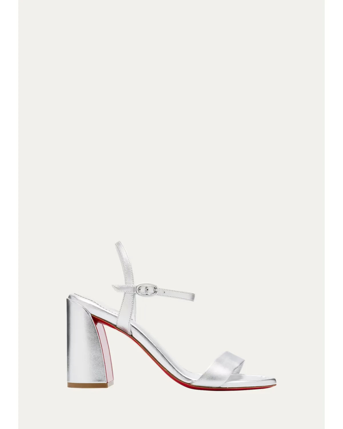 85mm Miss Jane Metallic Ankle-Strap Sandals by Christian Louboutin