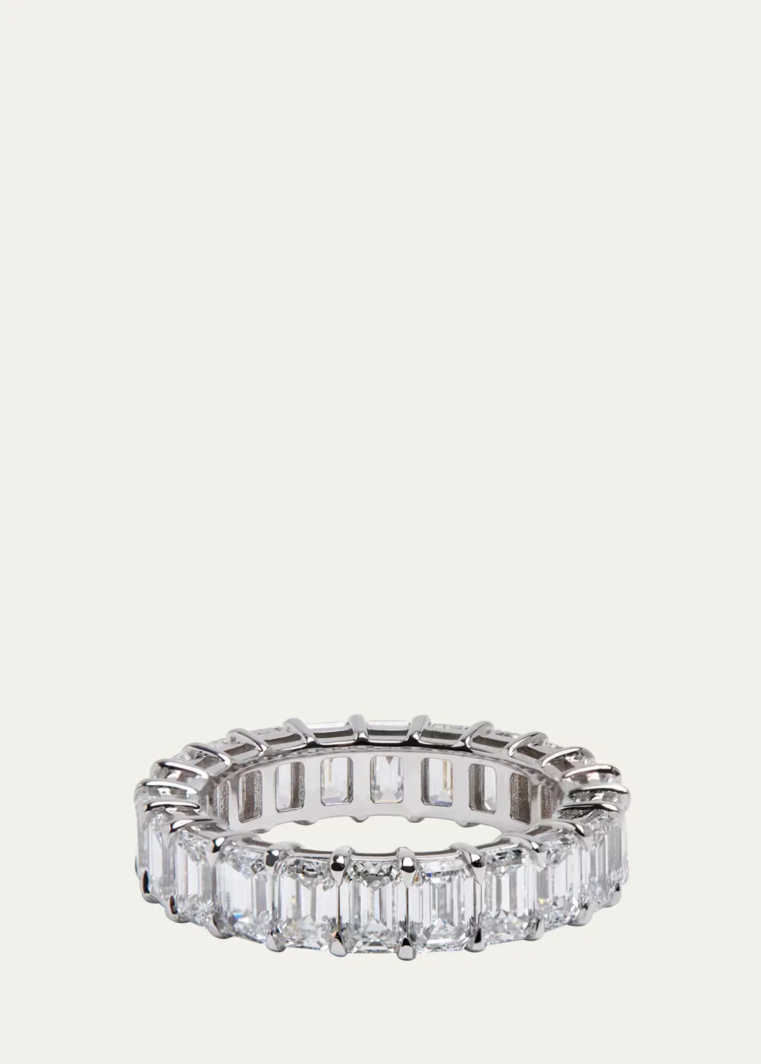 14K White Gold Emerald-Cut Lab Grown Diamond Eternity Band by Kendall Row
