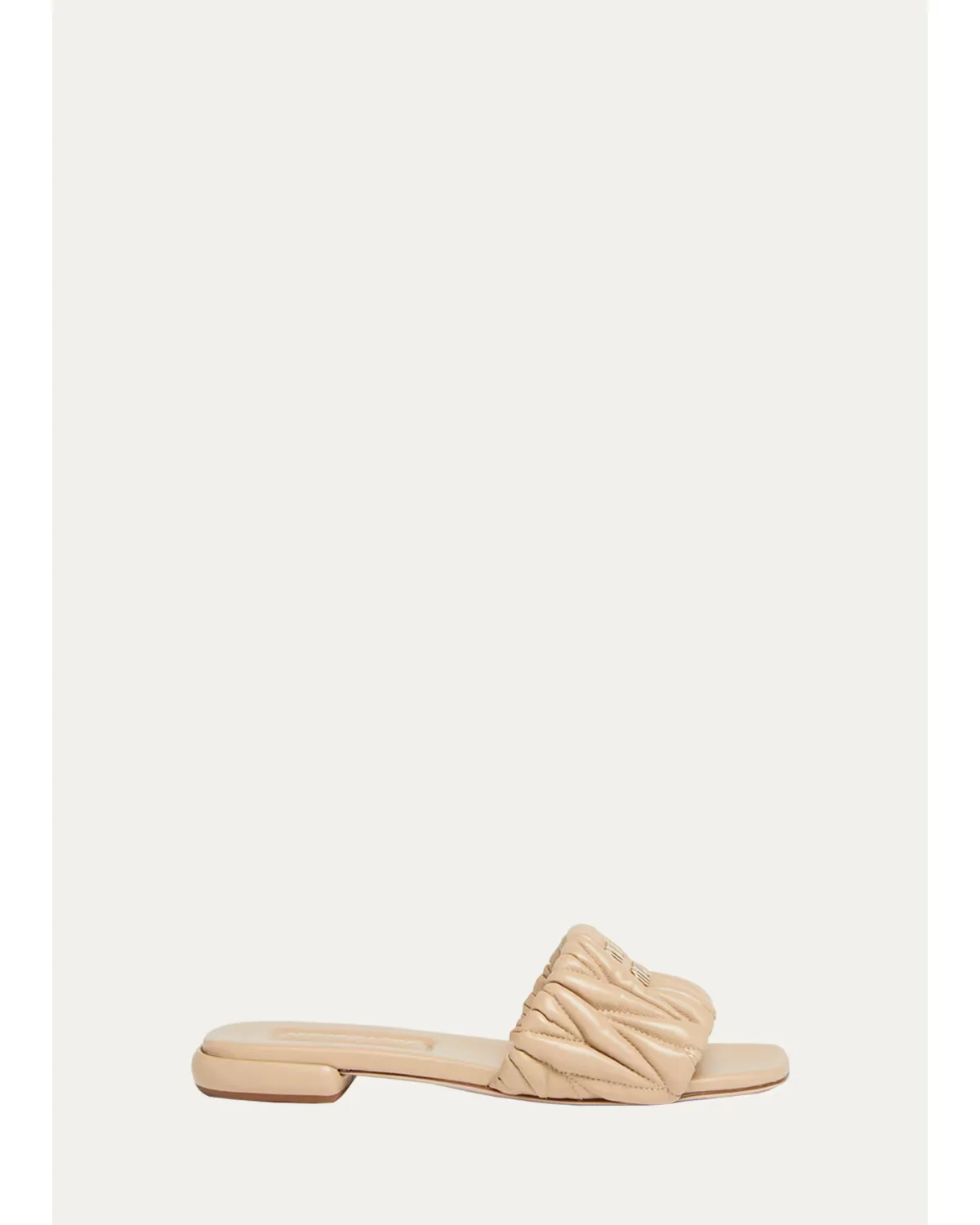 Quilted Leather Flat Slide Style by Miu Miu