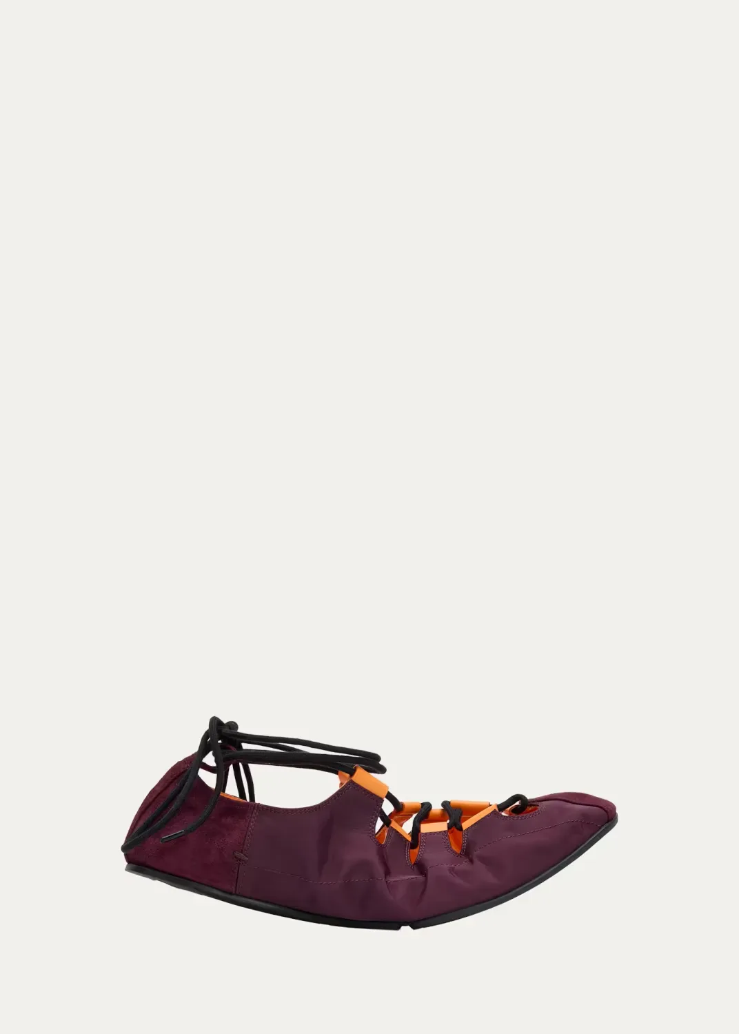 Nylon Lace-Up Ballerina Flats by ALAA