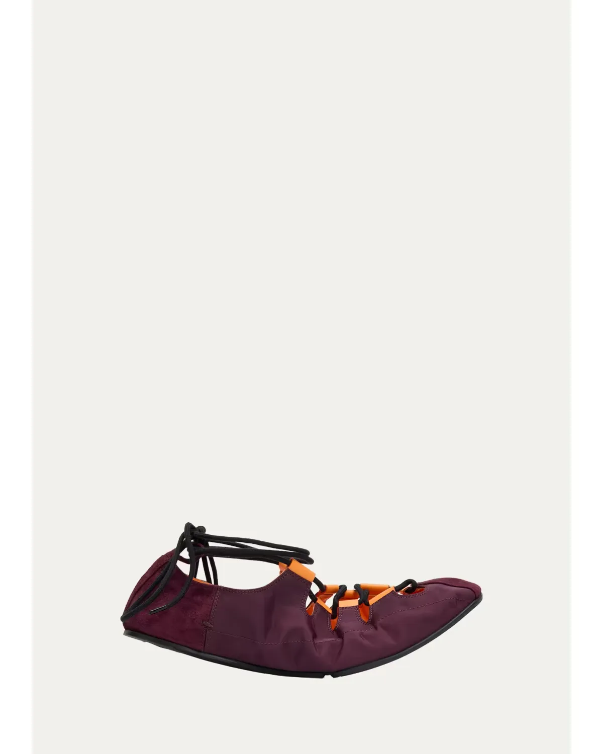 Nylon Lace-Up Ballerina Flats by ALAA