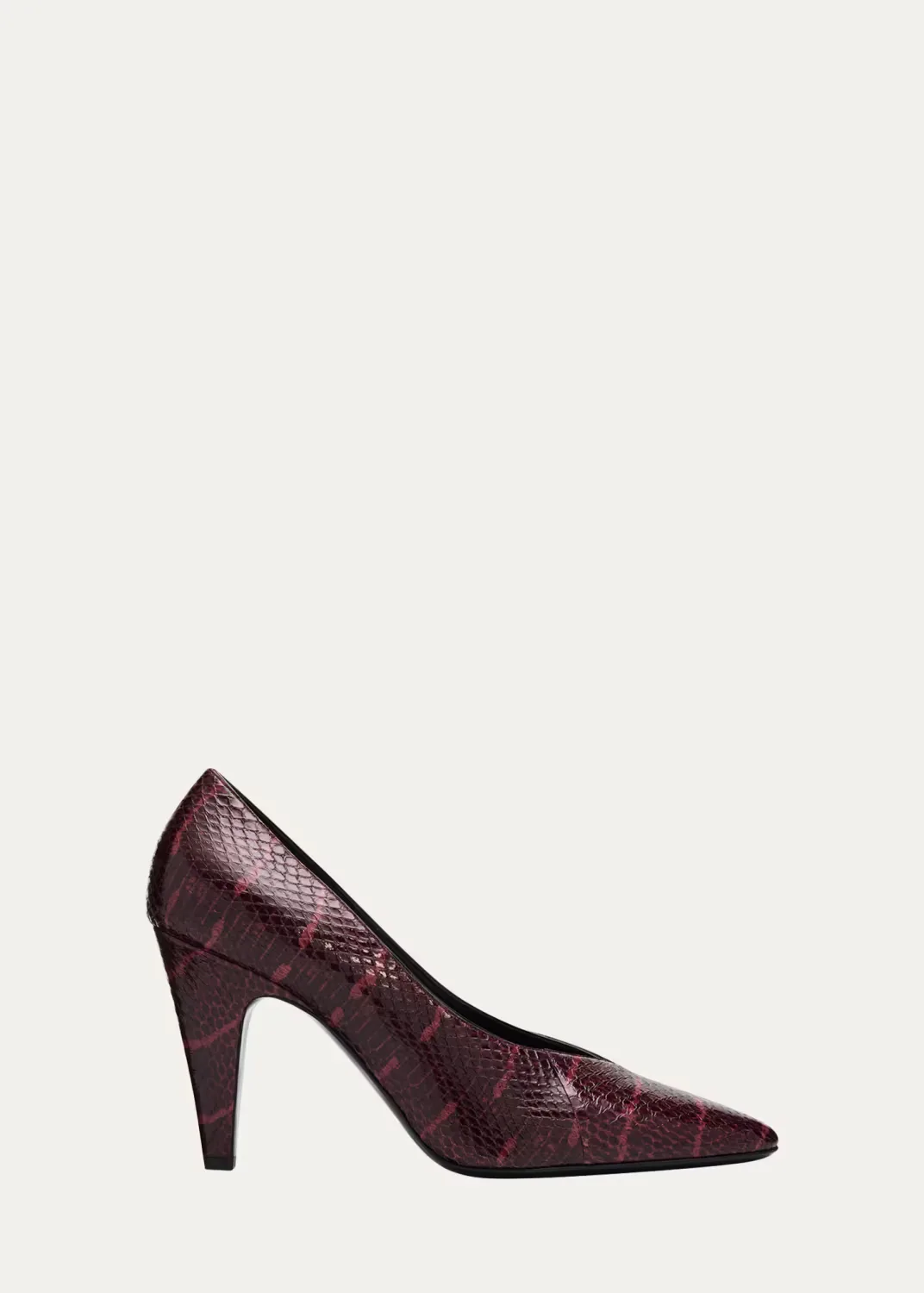 90mm Snake Leather Pumps