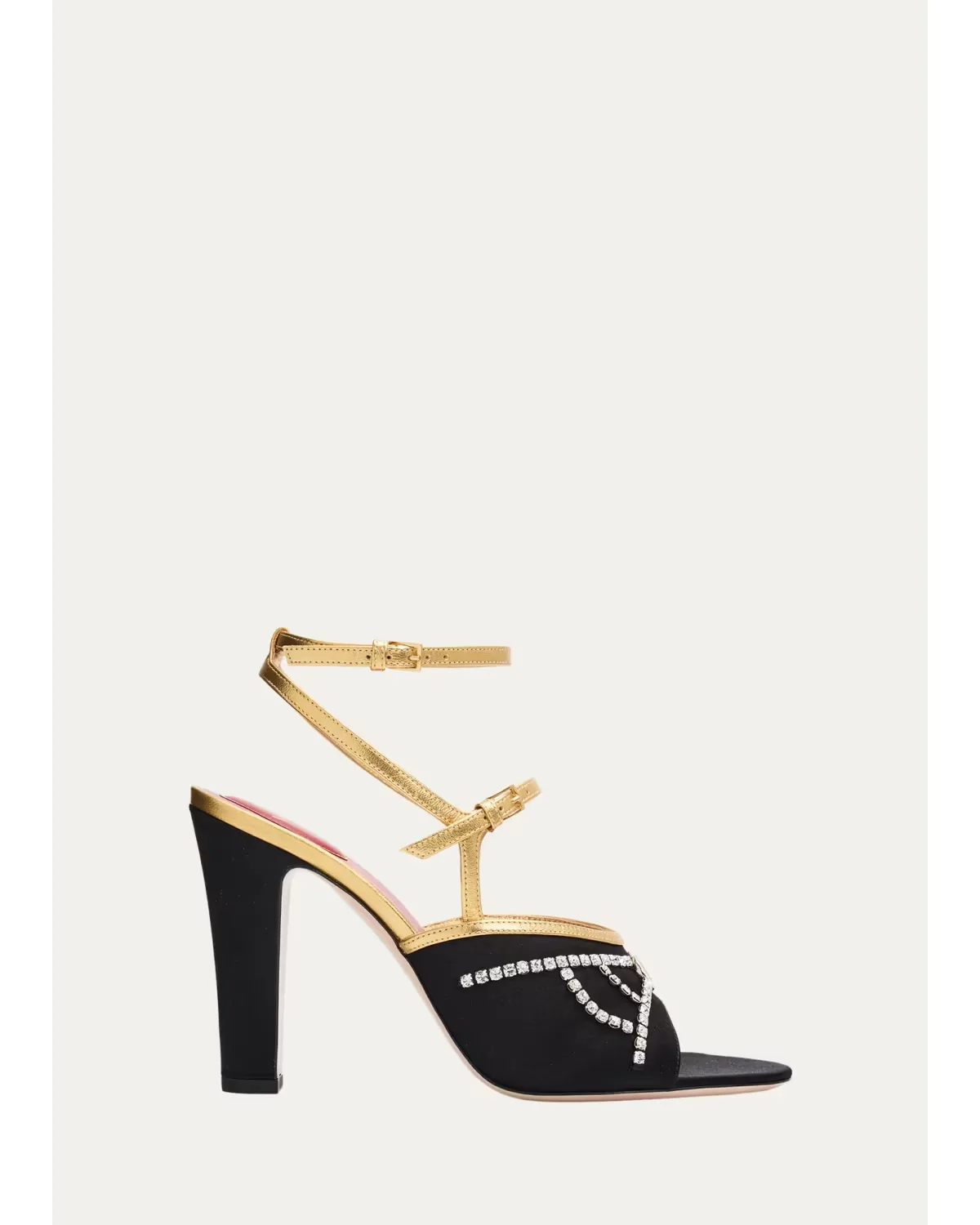100mm VLogo Embellished Satin and Metallic Leather Pumps by Valentino Garavani