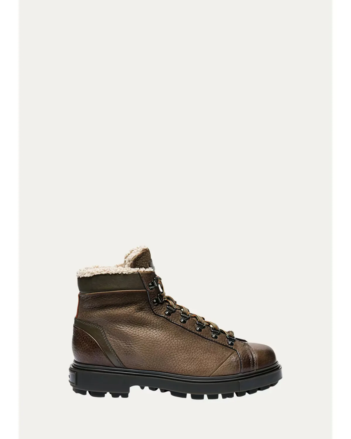 Farah Shearling-Lined Leather Ankle Boots by Santoni