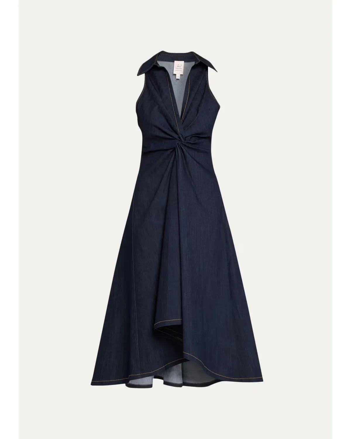 Sherri Twist-Front Denim Dress by Cinq  Sept