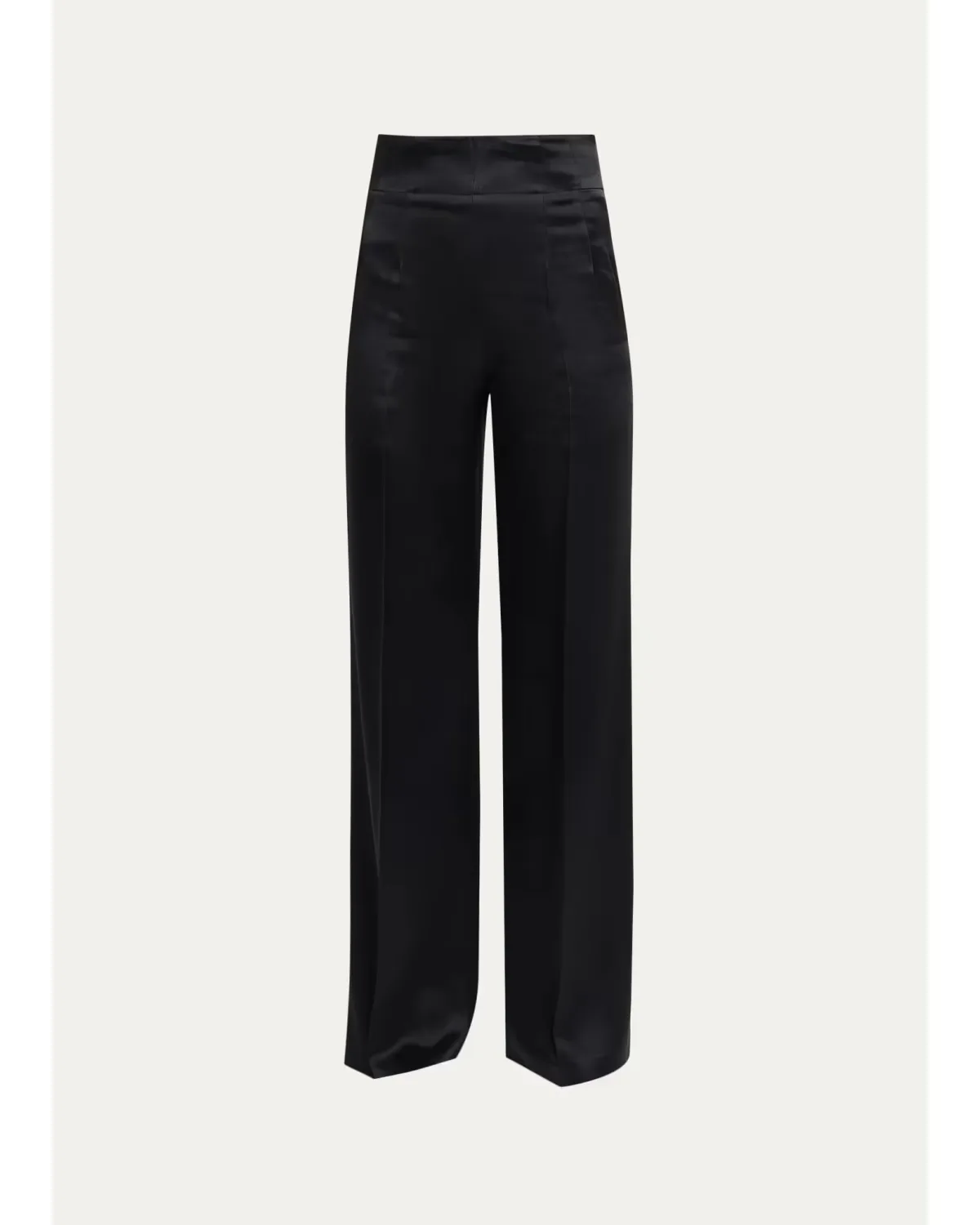 High-Rise Silk Satin Wide-Leg Trousers