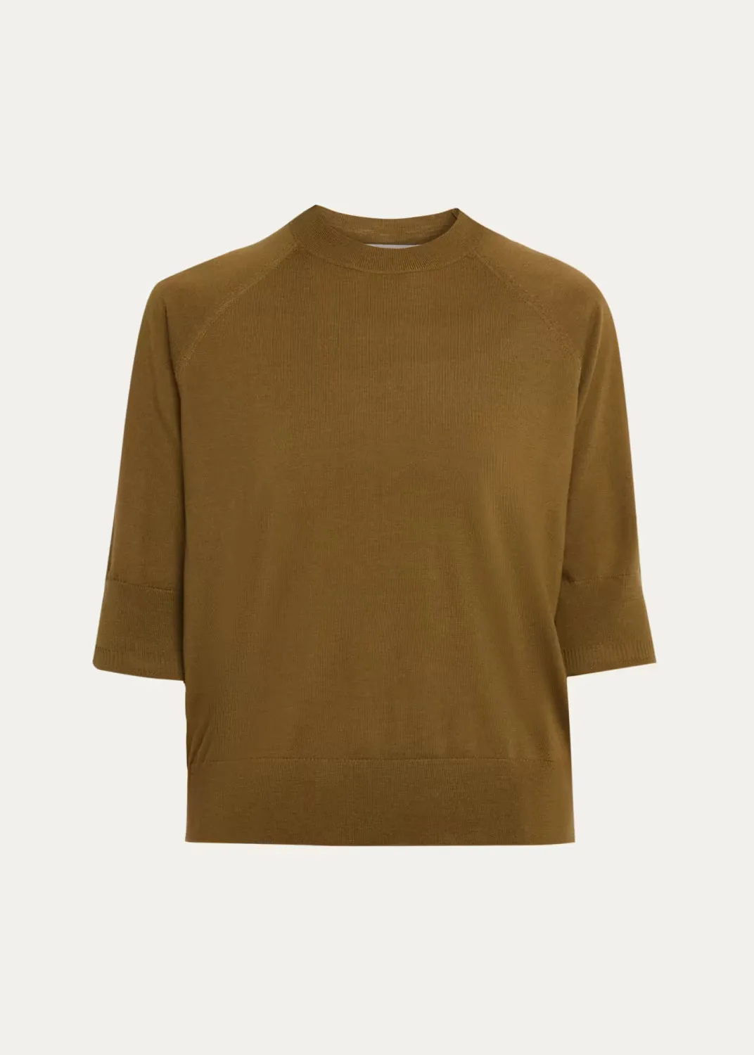 Tuan Merino Wool Short-Sleeve Crewneck Sweater