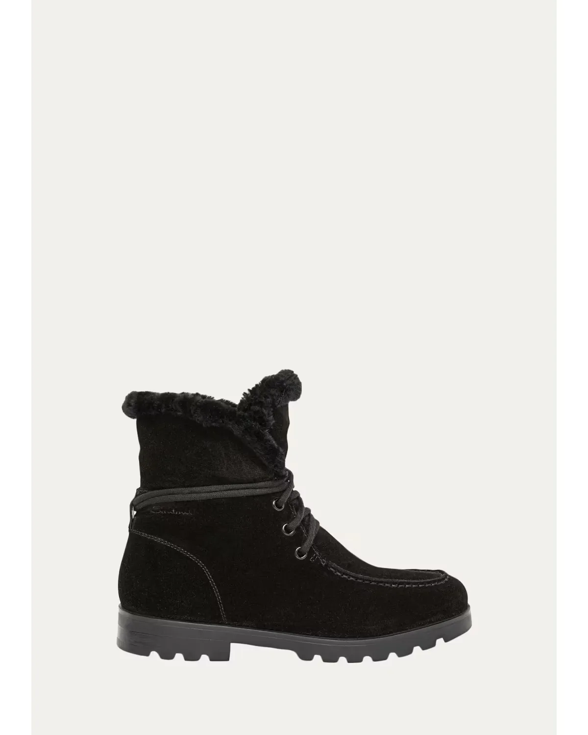 Shearling-Lined Suede Lace-Up Boots by Santoni