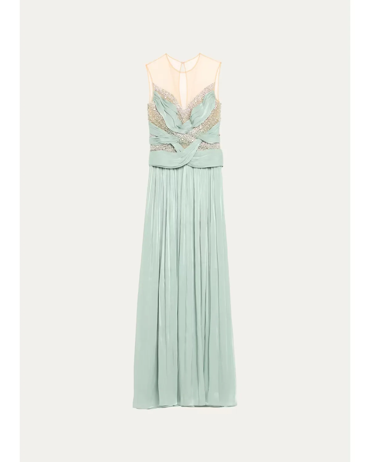 Branka Embellished Crisscross Lurex Georgette Illusion Gown by Costarellos