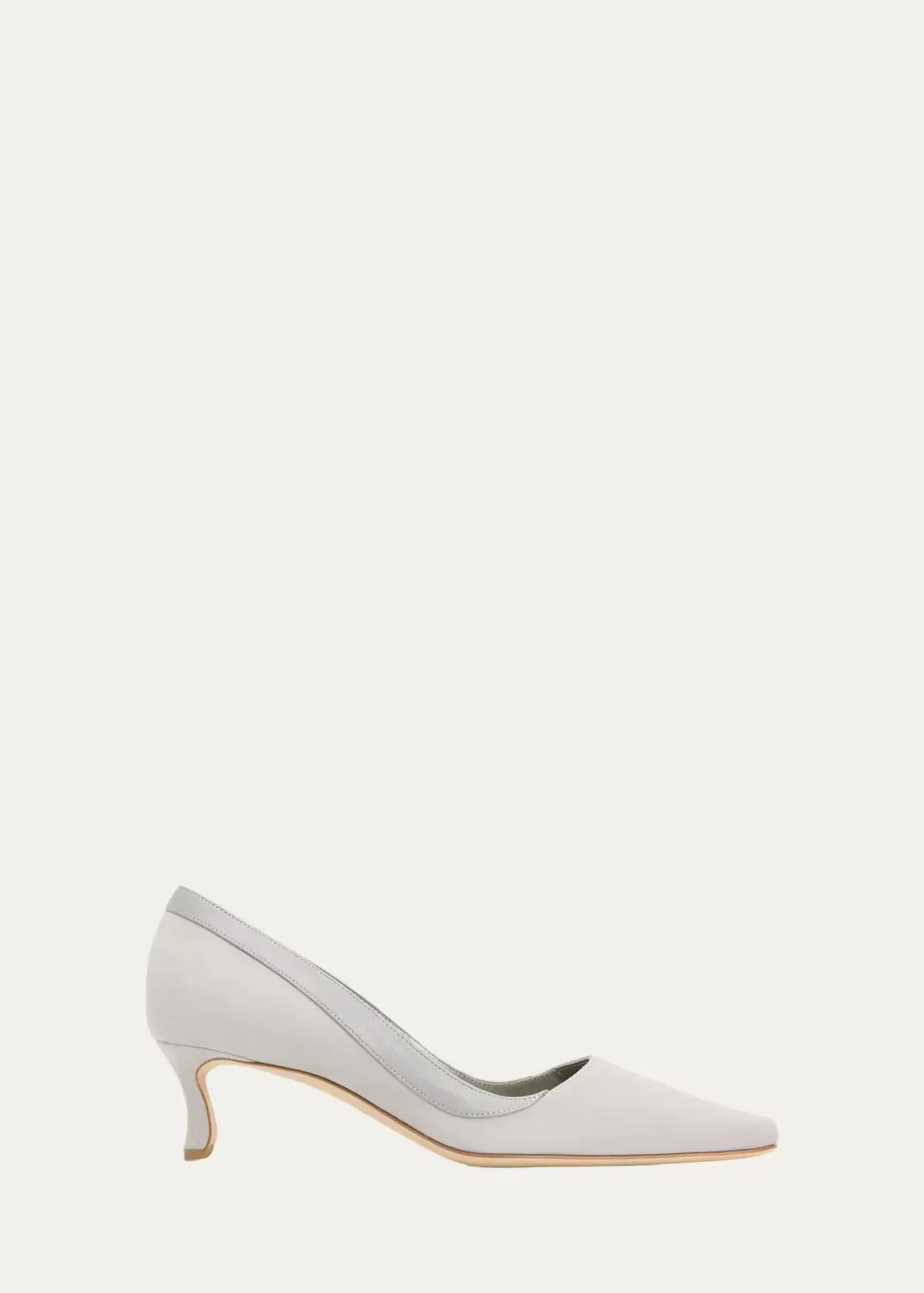50mm Armelia Mixed Leather Pumps by Manolo Blahnik