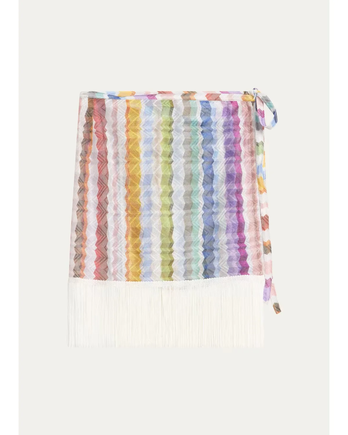 Chevron Fringe Sarong Mini Skirt by Missoni