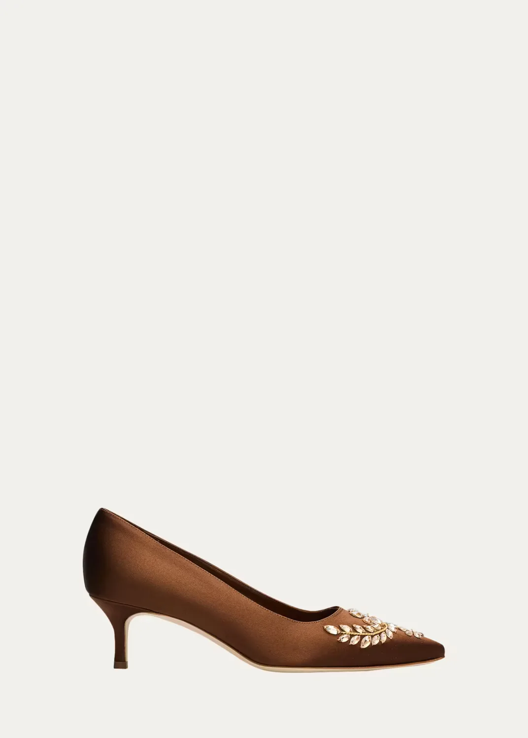 50mm Pasadislo Embellished Satin Pumps by Manolo Blahnik