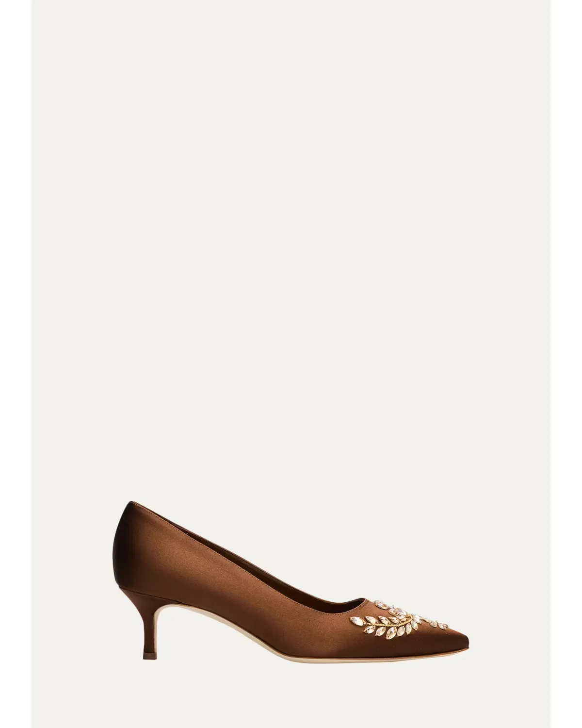 50mm Pasadislo Embellished Satin Pumps by Manolo Blahnik