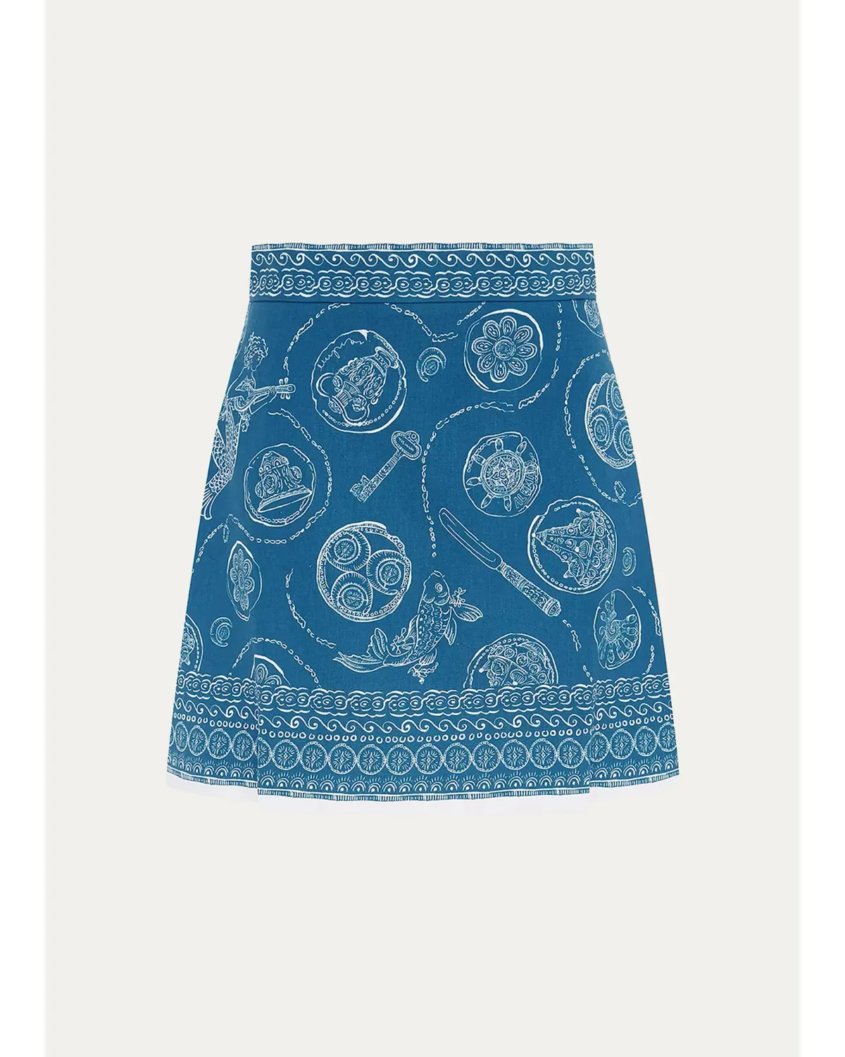 Lucky Printed Linen Mini Skirt by ALMAIS