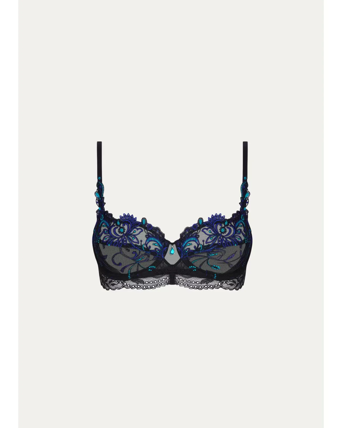 Embroidered Lace-Trim Demi Bra by Lise Charmel