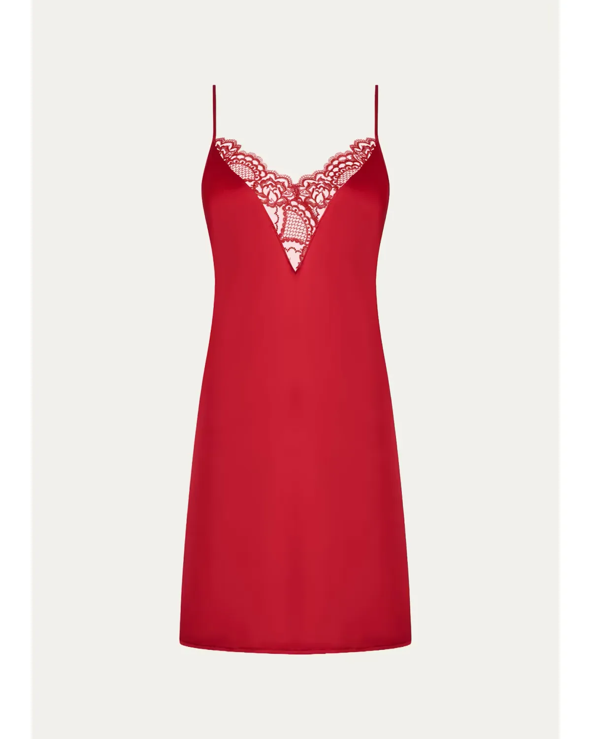 Embroidered Applique Silk Satin Babydoll by Lise Charmel