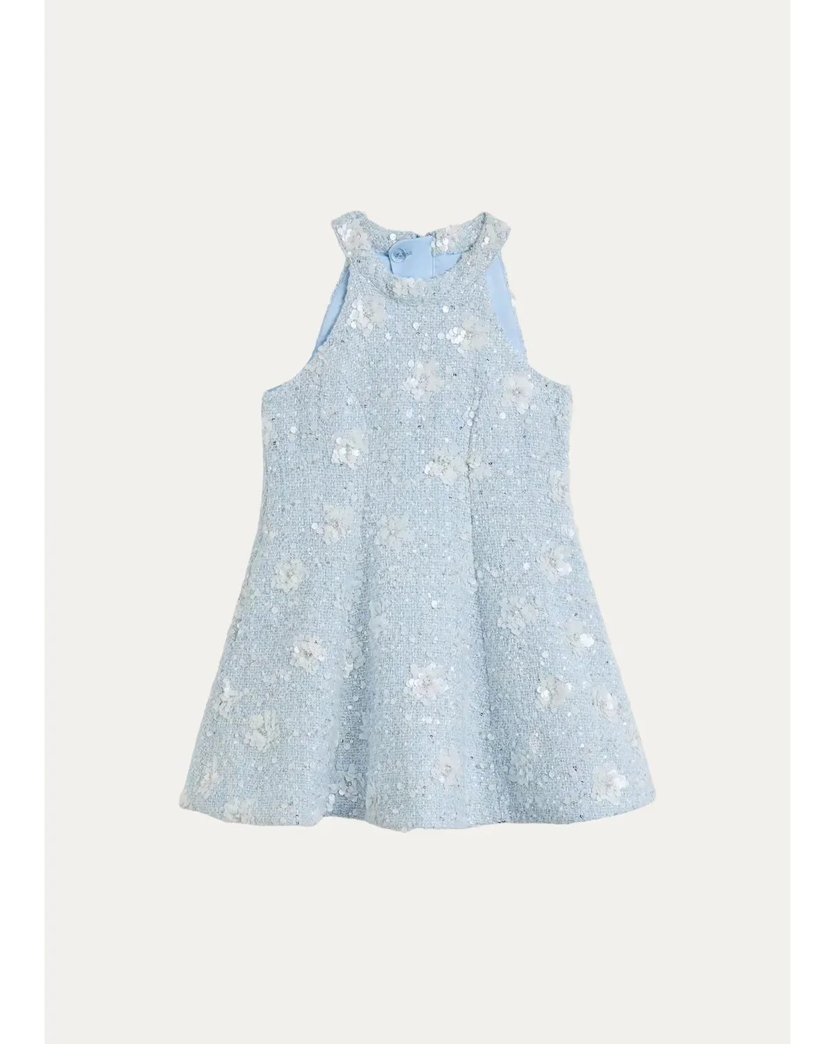 Yve Sequined Boucle Halter Dress by Bardot