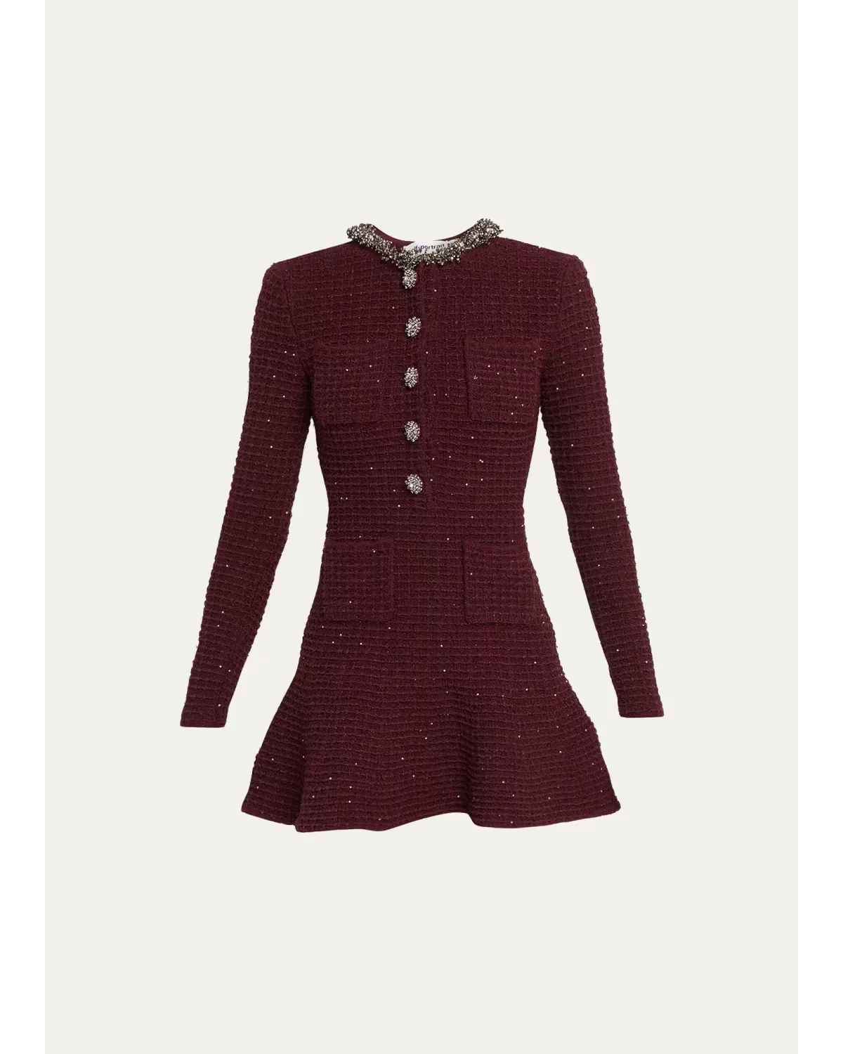 Metallic Boucle-Knit Mini Dress