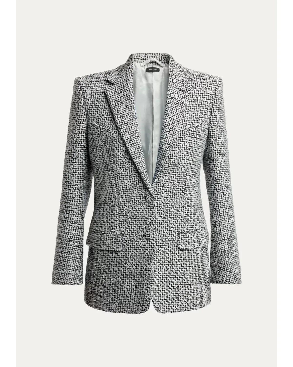 Sequined Broken Chevron Tweed Single-Breasted Western Jacket by Tom Ford