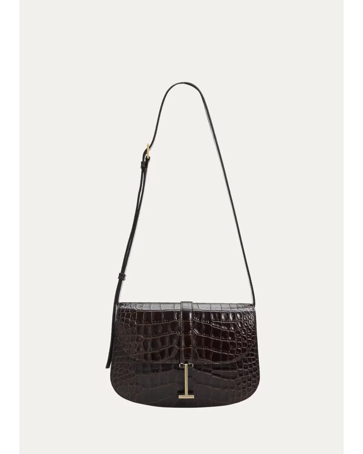 Kara Small Croc-Embossed Leather Crossbody Bag