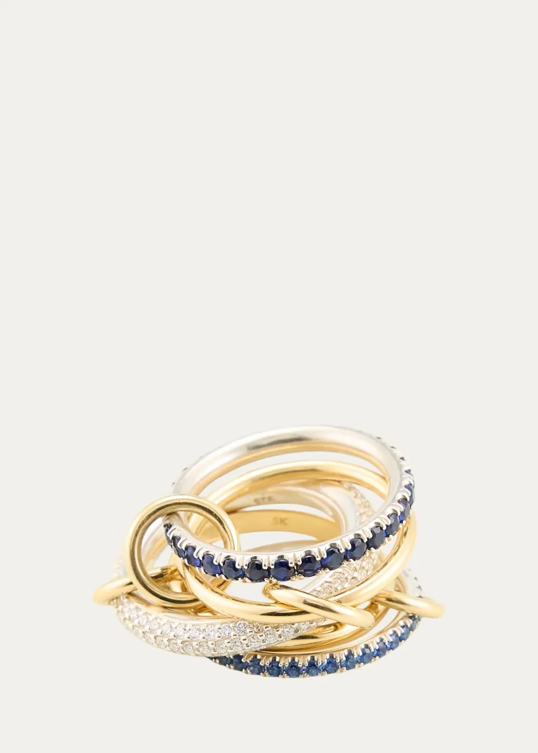 Custom 5-Band Ring with Diamonds and Sapphires by Spinelli Kilcollin