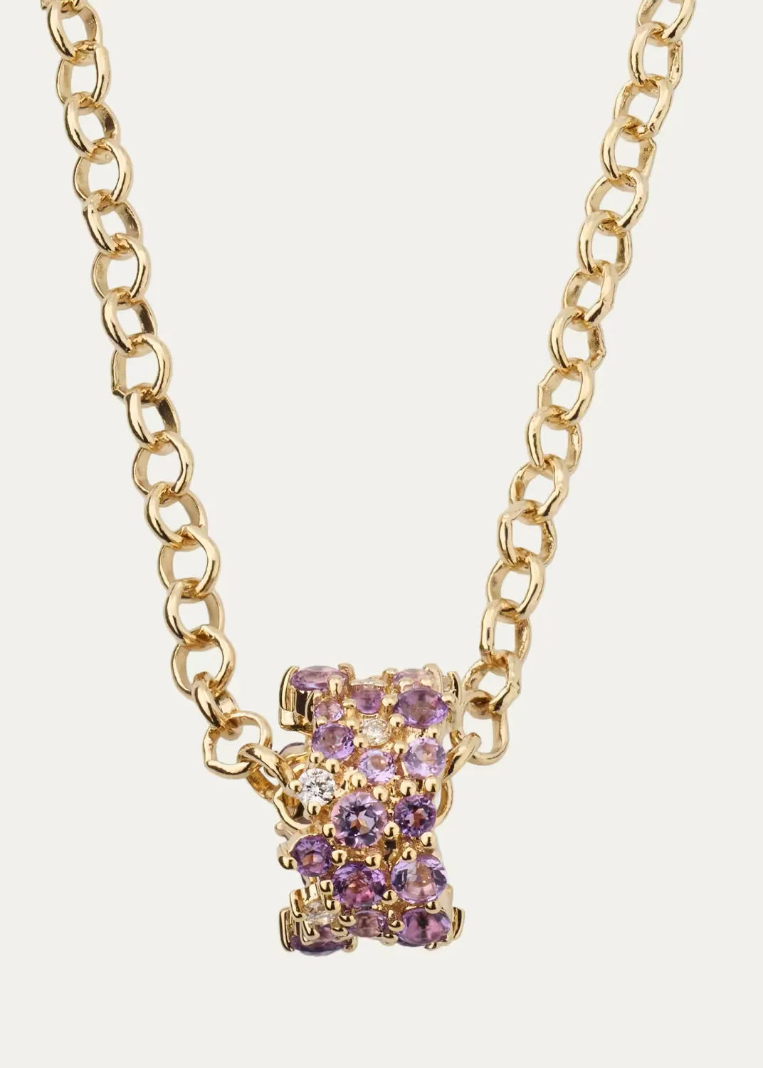 14K Diamond and Amethyst Cocktail Necklace by Sydney Evan