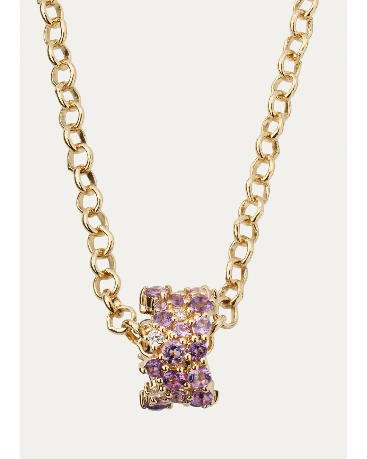 14K Diamond and Amethyst Cocktail Necklace by Sydney Evan