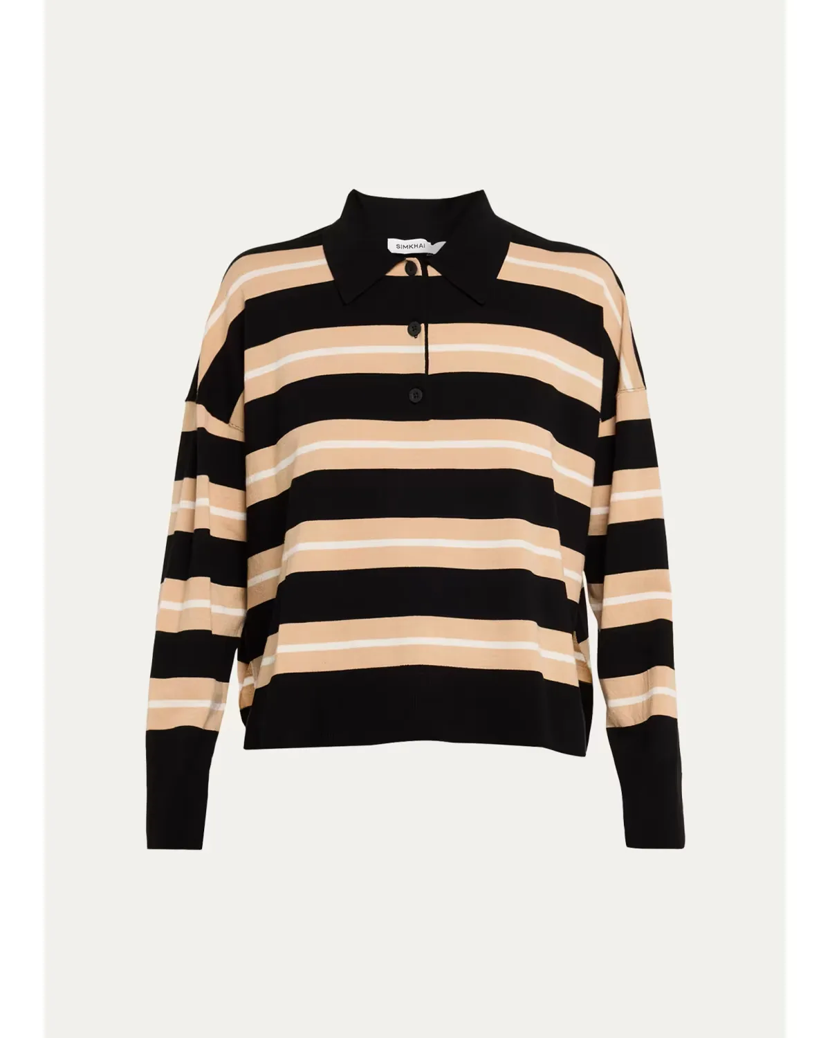 Thames Striped Wool-Cashmere Polo Shirt by SIMKHAI