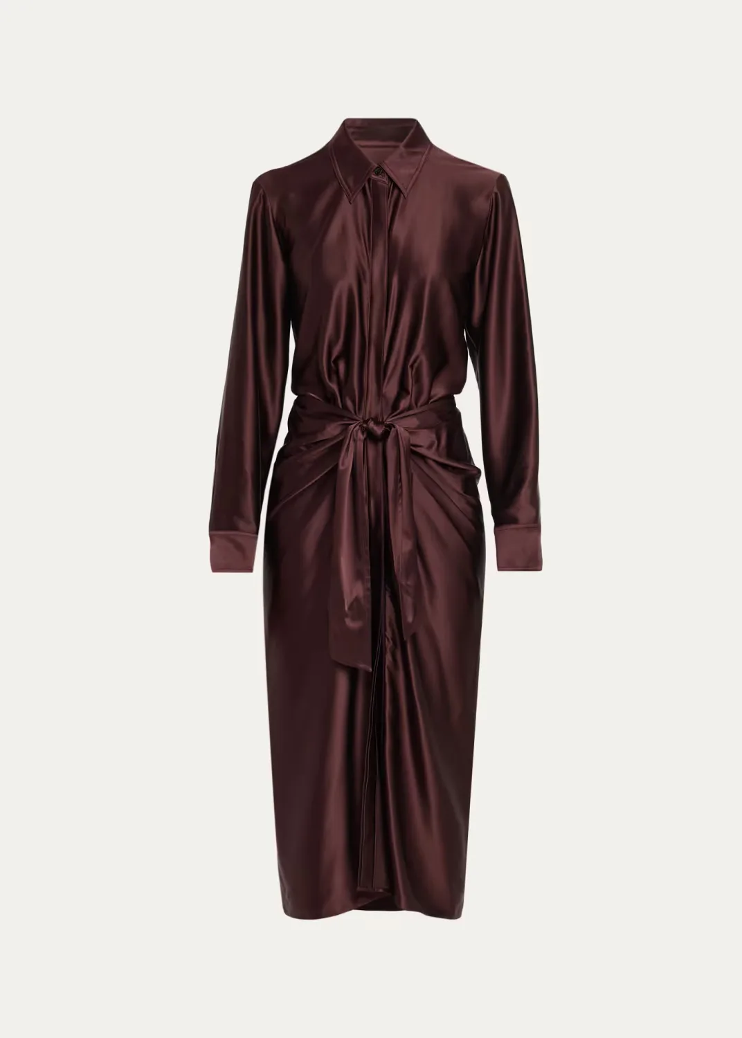 Mila Stretch Silk Midi Shirtdress