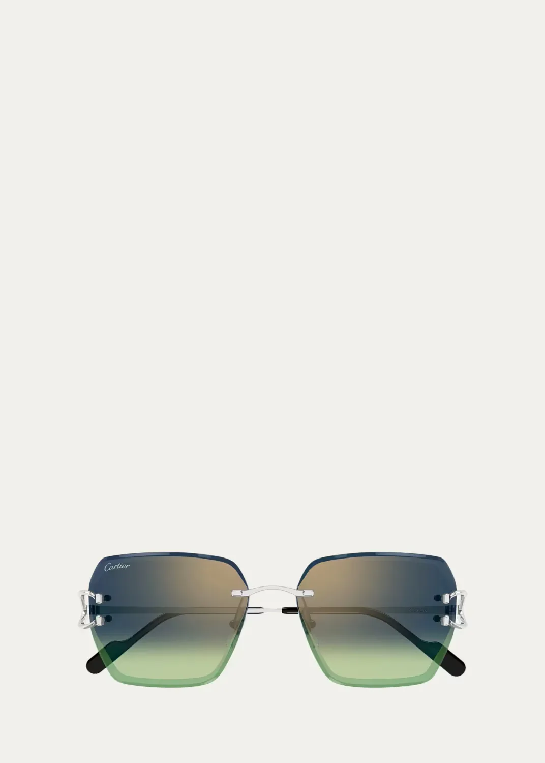 Motifs De Cartier 58MM Platinum-Plated Butterfly Sunglasses