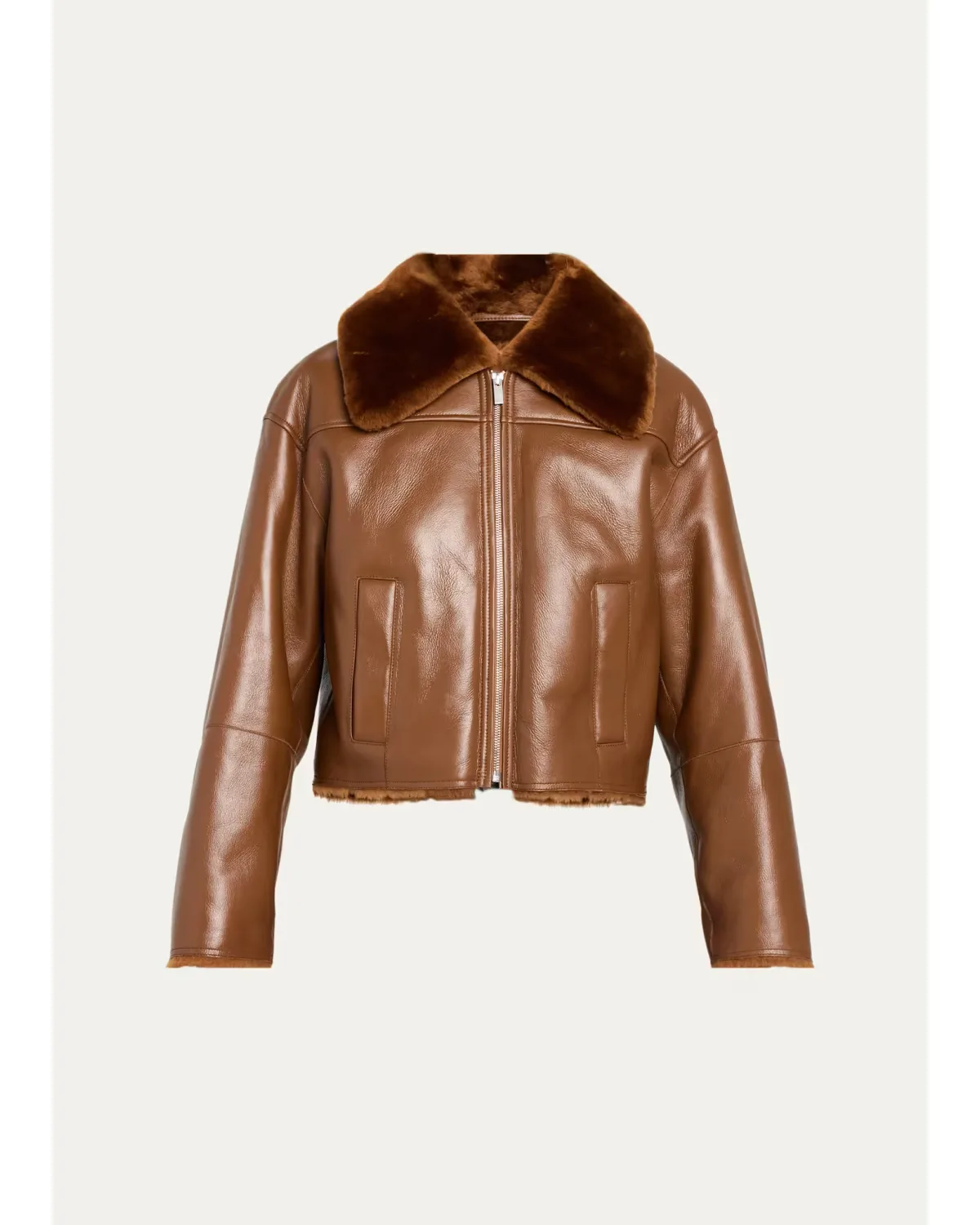 Crop Shearling Jacket by Theory