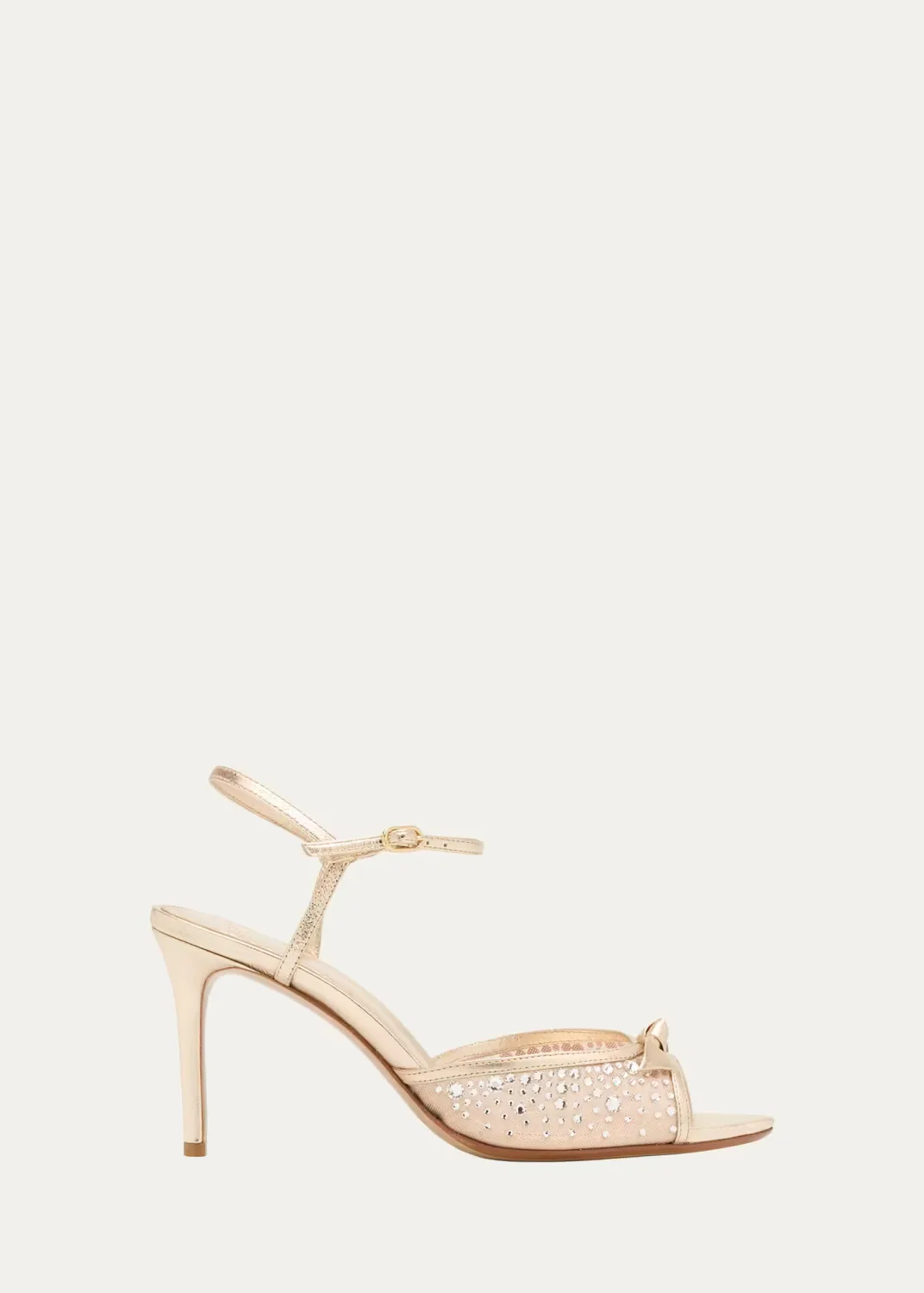 85mm Clarita Embellished Mesh and Metallic Leather Sandals by Alexandre Birman