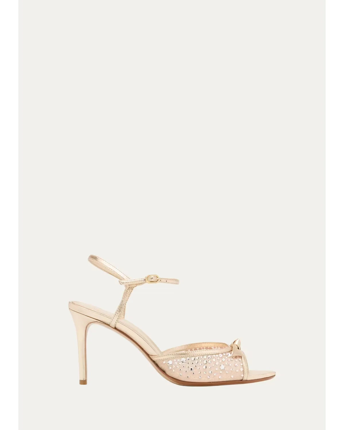 85mm Clarita Embellished Mesh and Metallic Leather Sandals by Alexandre Birman