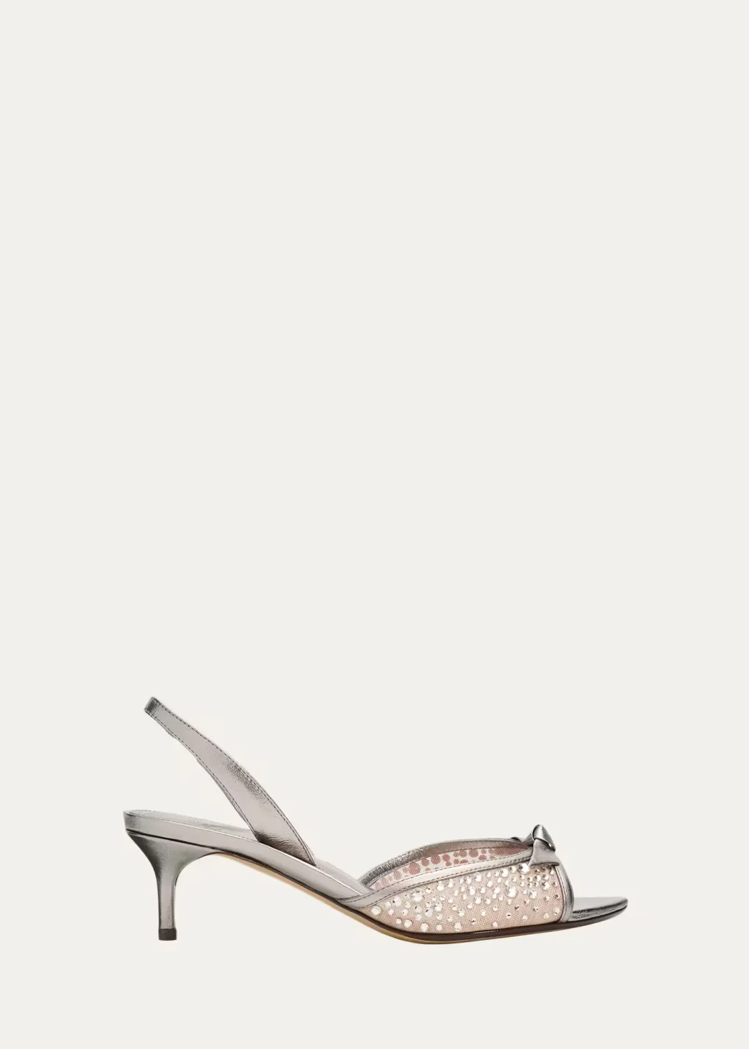 50mm Clarita Embellished Mesh and Metallic Leather Sandals by Alexandre Birman