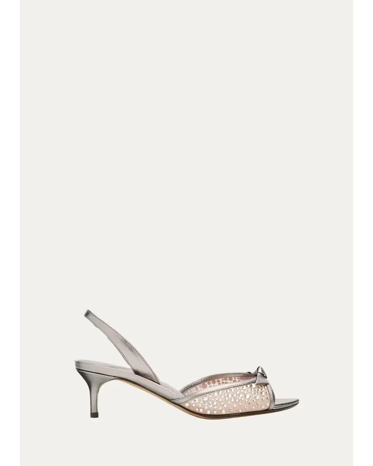 50mm Clarita Embellished Mesh and Metallic Leather Sandals by Alexandre Birman