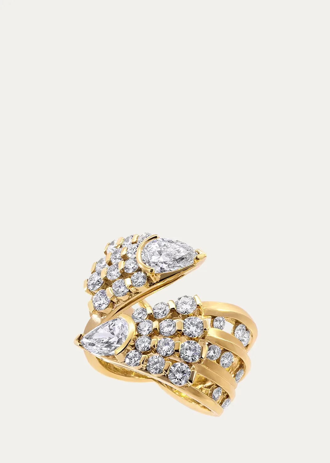 Dune 18K Yellow Gold Diamond Eventail Ring