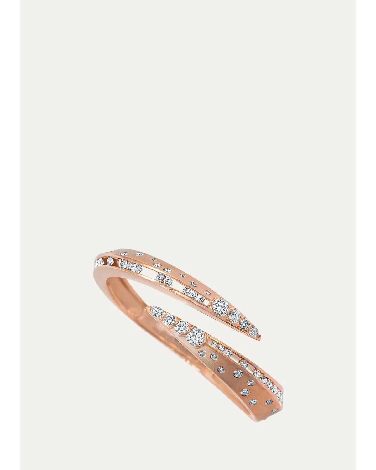 Dune 18K Rose Gold Diamond Eventail Narrow Cuff Bracelet