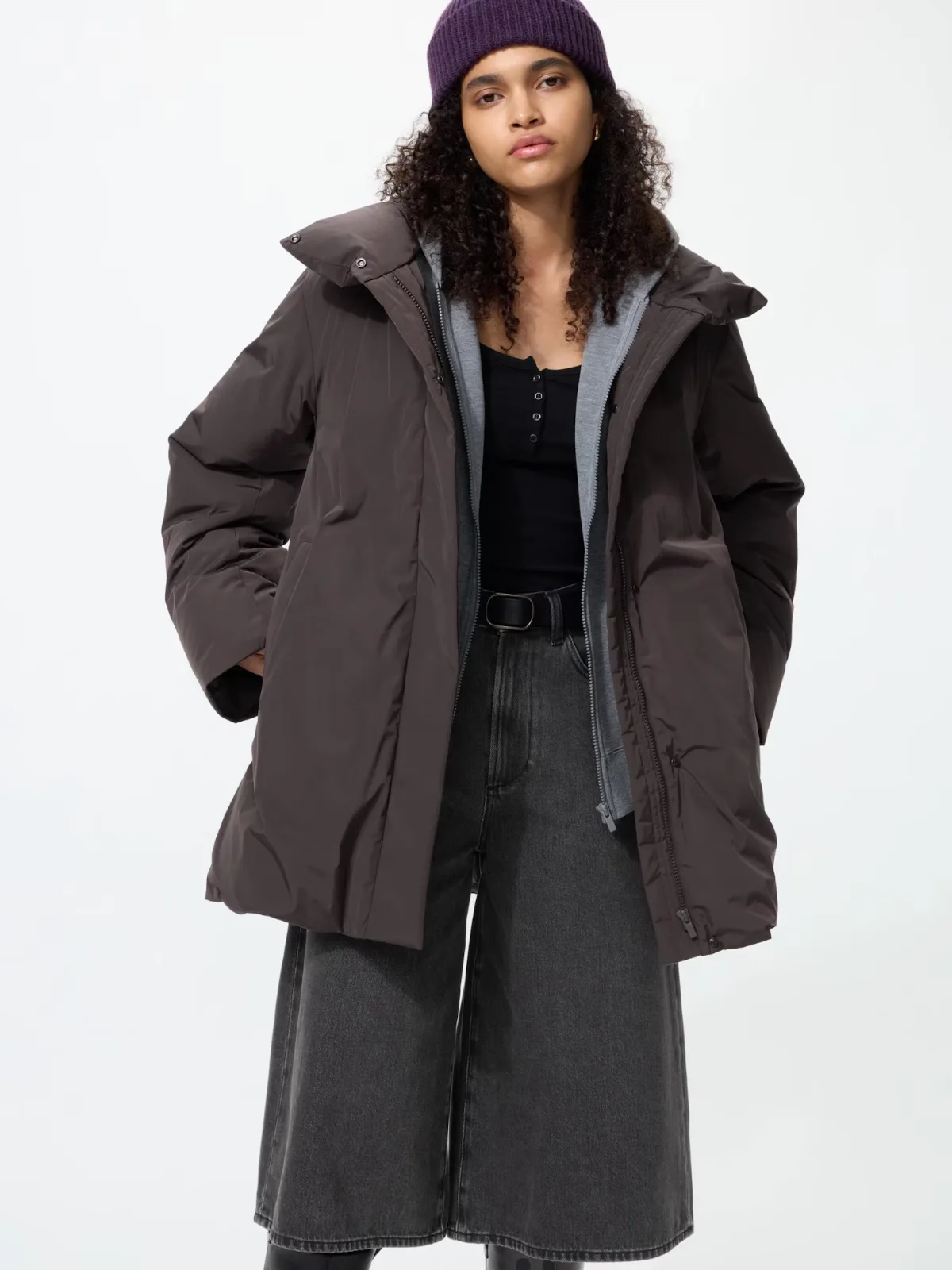 Non-Quilted Down Short Coat