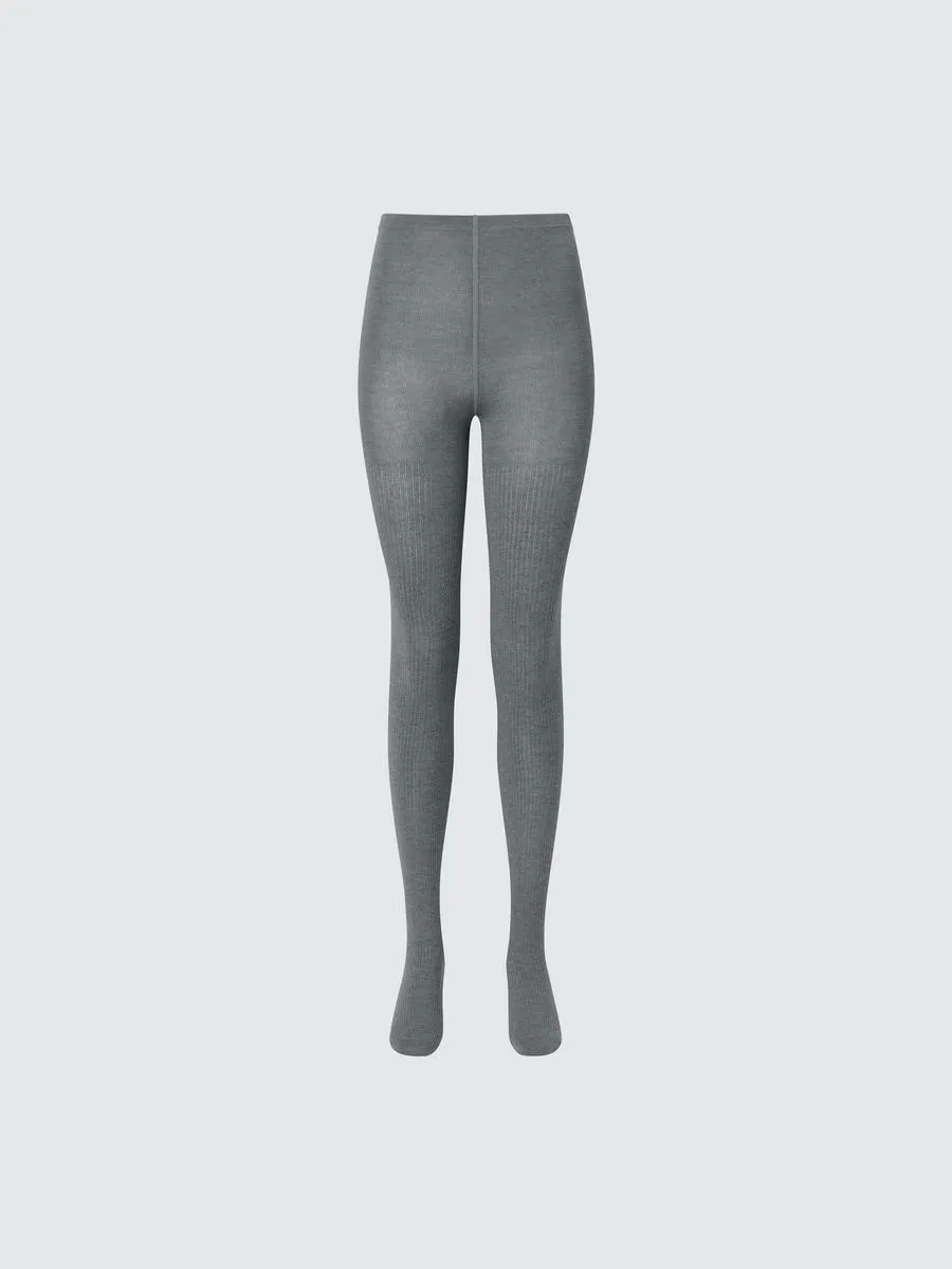 Heattech Knitted Ribbed Tights with Deodorizing
