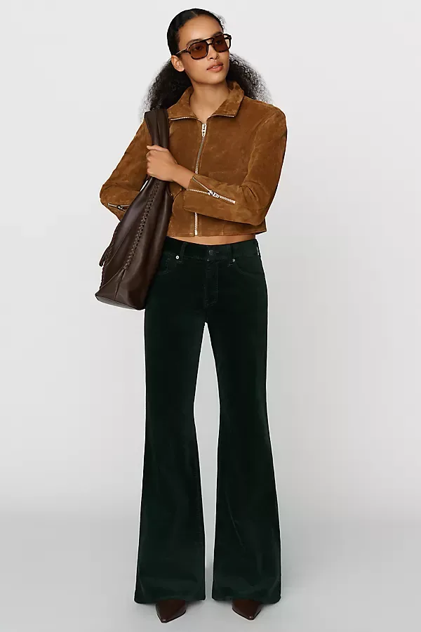 Georgie Velvet Mid Rise Flare Jeans by AG