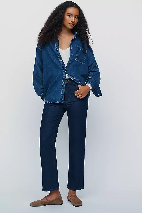 Le Sleek High Rise Straight Leg Jeans by FRAME