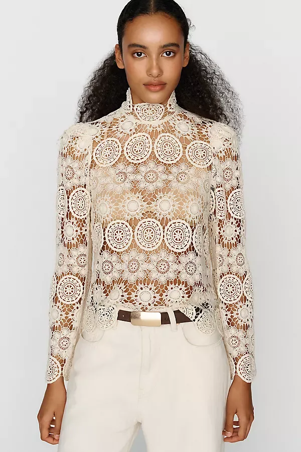 100% Cotton Lace Blouse by Tracy Reese
