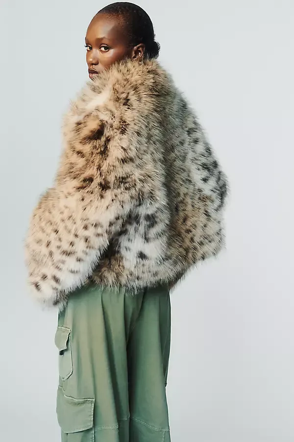 Rae Faux Fur Cropped Jacket by Maeve