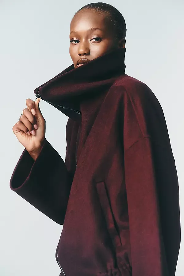Peplum Funnel Neck Jacket by Maeve